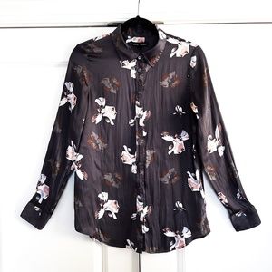 Banana Republic Purple Button Down Shirt with Mandarin Collar